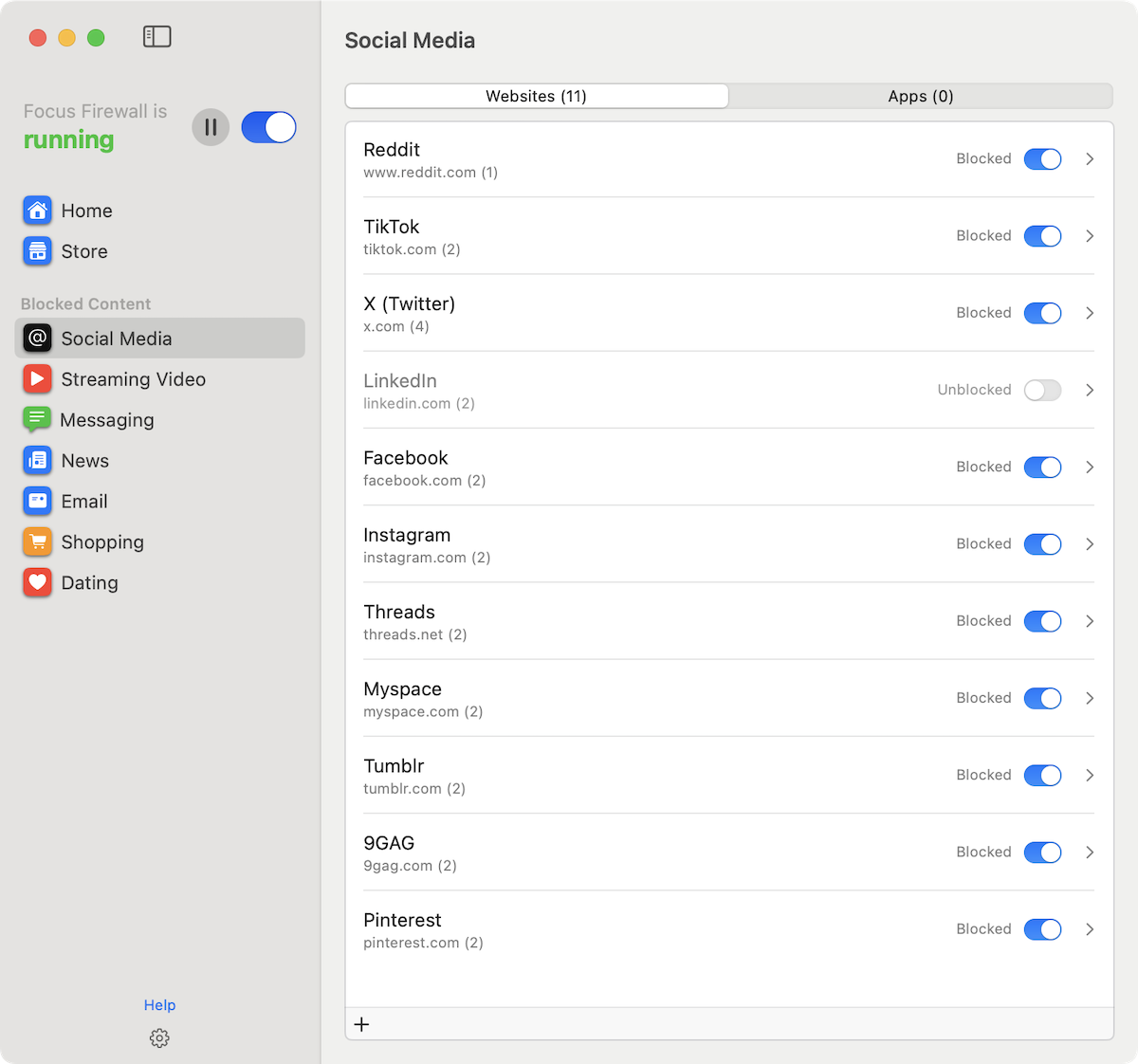 Focus Firewall blocklists