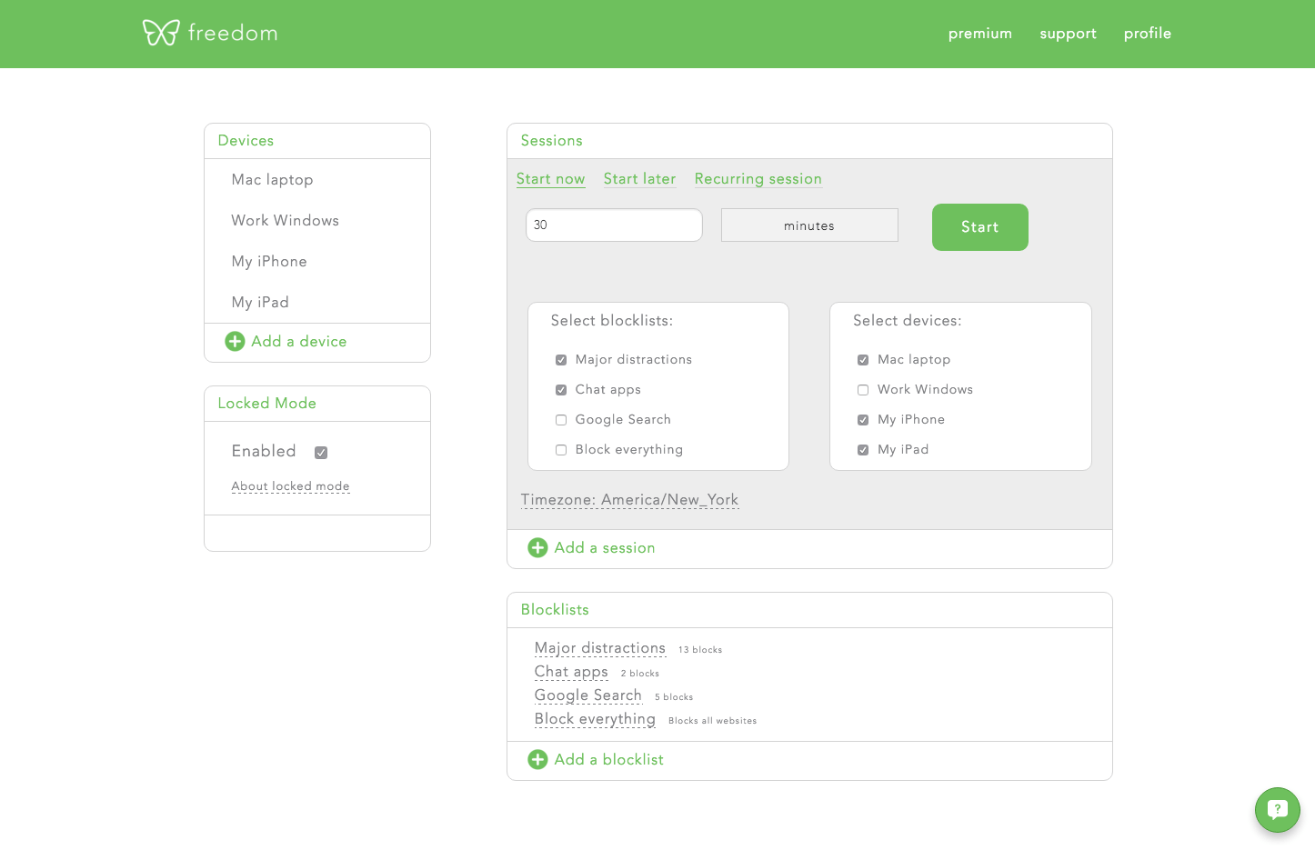 Freedom App Screenshot